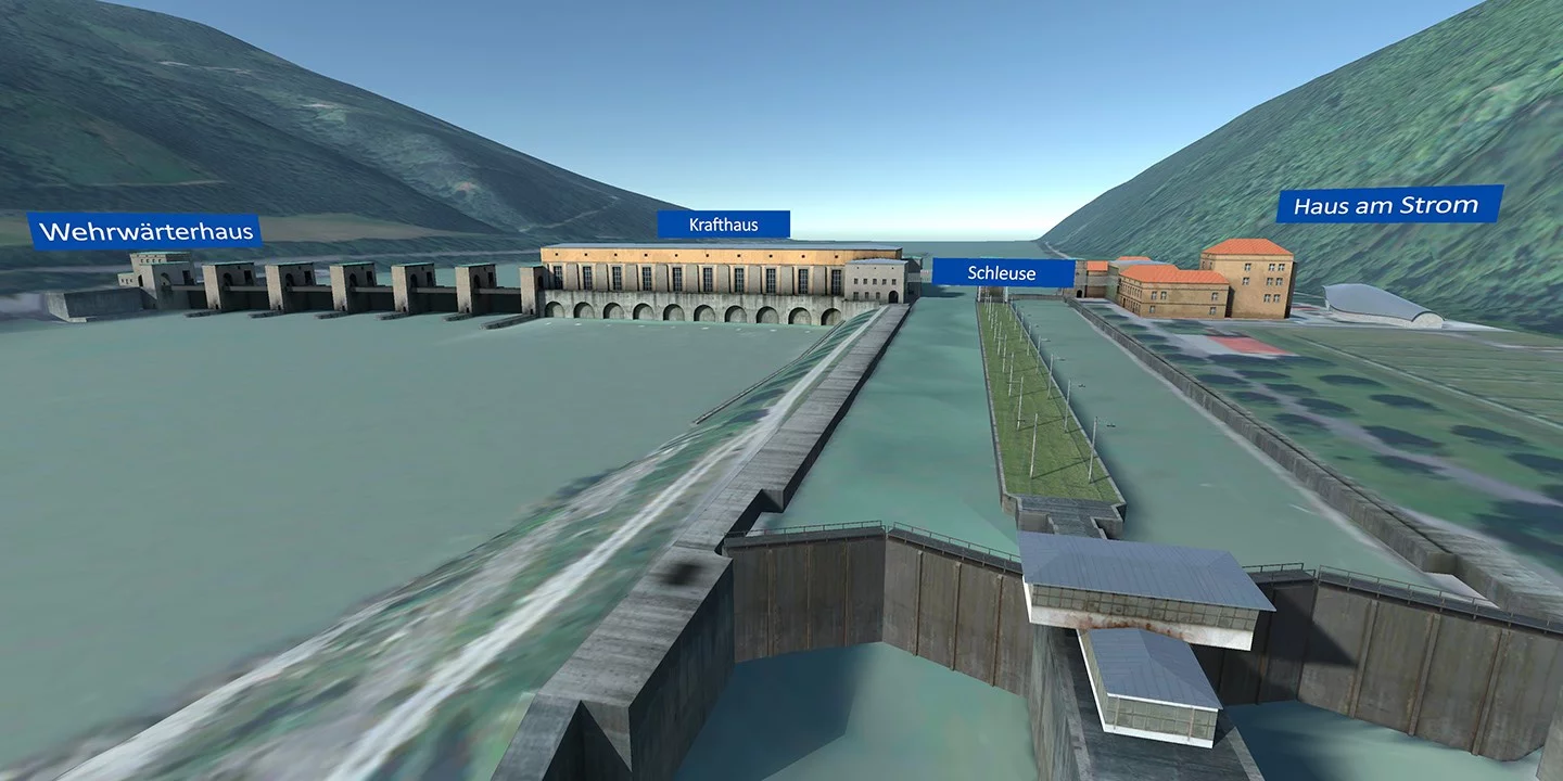 Energieerlebnis Jochenstein: das Donaukraftwerk Jochenstein in 3D.