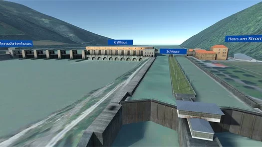 Energieerlebnis Jochenstein: das Donaukraftwerk Jochenstein in 3D.