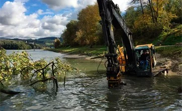 Verankerung von Raubäumen im Donaualtarm Ottensheim für Fischhabitate