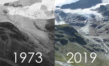 Gletscherschmelze im Vergleich